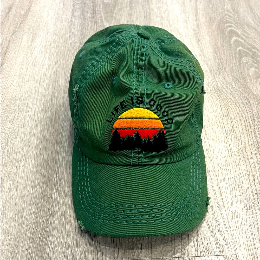 Life Is Good Forest Green Cap
